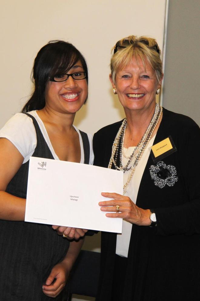 Uputaua and her sponsor Lana Sheppard