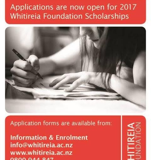 Get your Whitireia Foundation application in by 11 November 2016