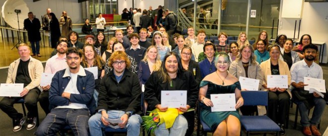 Whitireia Foundation Awards 2025 - Scholarship recipients seated together