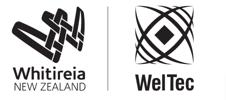 Logos for Whitireia and Weltec
